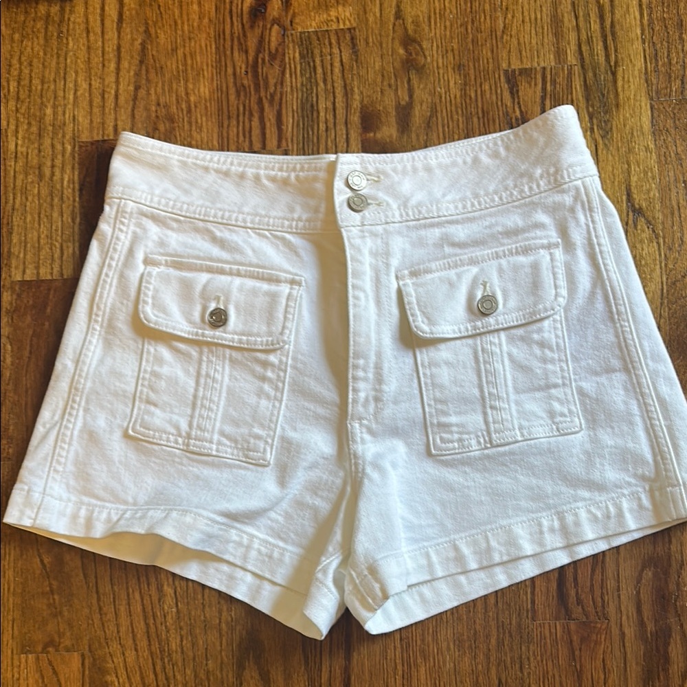 GAP High Rise White Denim Shorts - 27